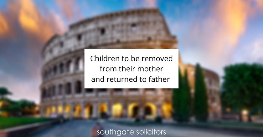 Children to be removed from their mother and returned to father